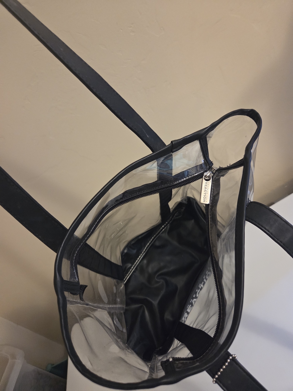 Kenneth Cole Clear Tote with Black Trim - Picture 2 of 4
